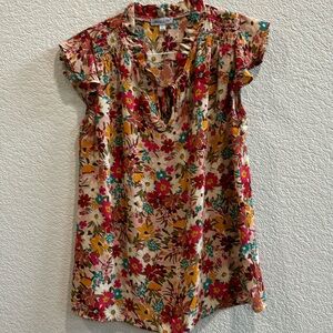 Floral& ivy multi color summer top
